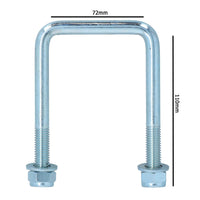 M12 U-Bolt N-Bolt 72mm x 110mm High Tensile for Boat Trailers