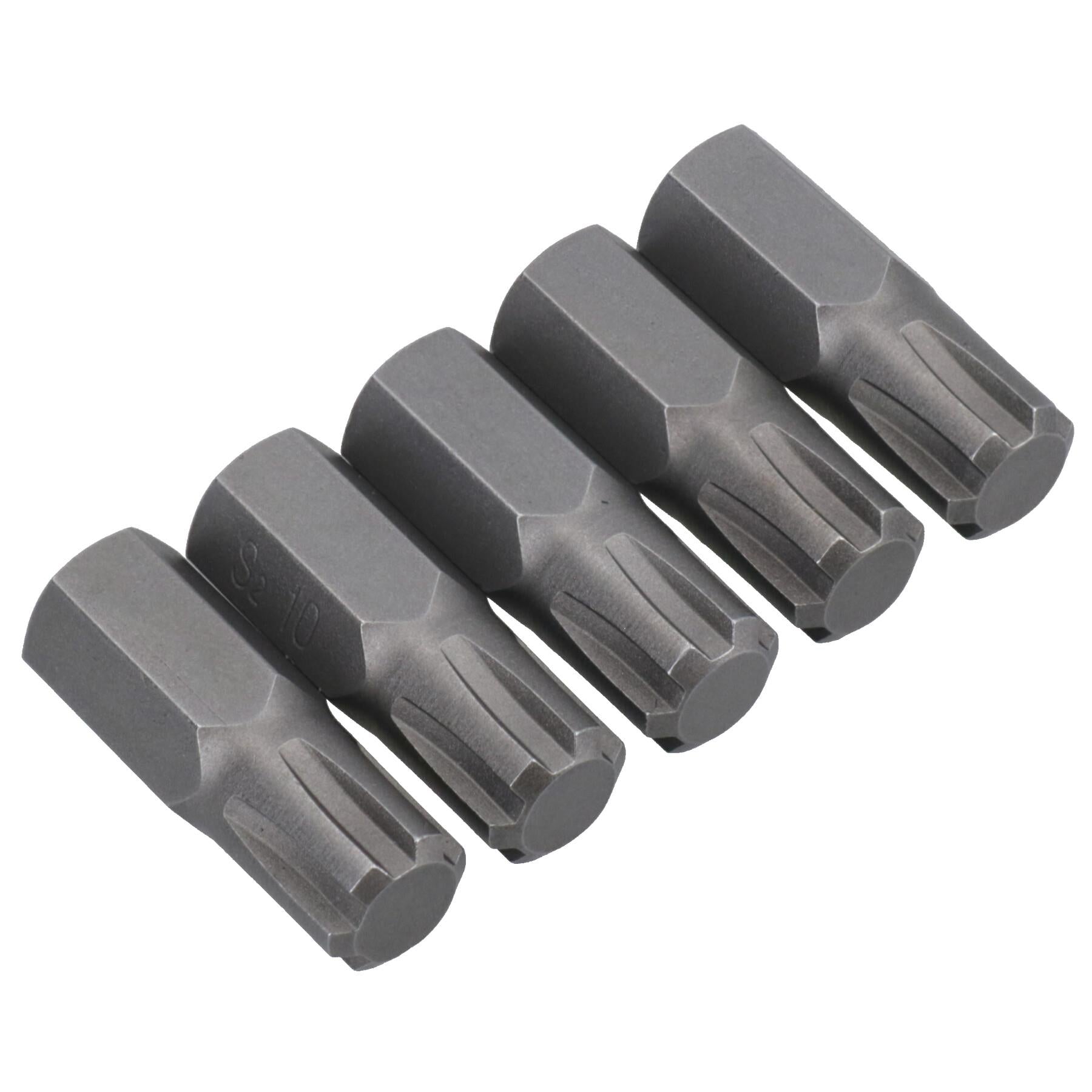 5 Pack M5 - M13 Male 30mm Ribe Bits With 10mm Hex End S2 Steel