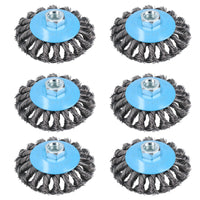 4" Twist Knot Bevel Wire Brush Rust Paint Removal for 4-1/2” Angle Grinders