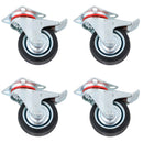 3” 4” 5” 6” Swivel Castors with Brakes Rubber Steel Caster Wheels Trolley