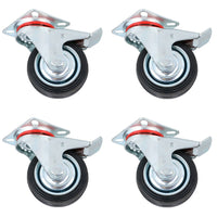 3” 4” 5” 6” Swivel Castors with Brakes Rubber Steel Caster Wheels Trolley