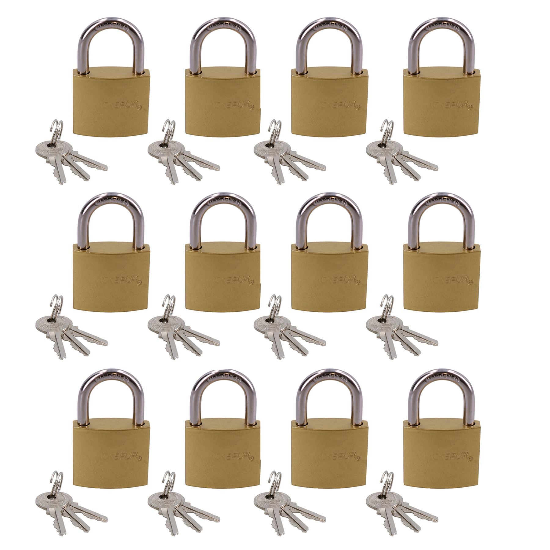 Heavy Duty 38mm Iron Brass Coated Padlock Security Lock Secure 3 Keys