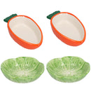Small Animals Small Lettuce Green Leaf  & Carrot Feeding Bowl Treat Pots