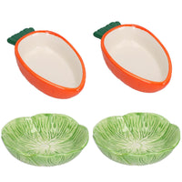 Small Animals Small Lettuce Green Leaf  & Carrot Feeding Bowl Treat Pots
