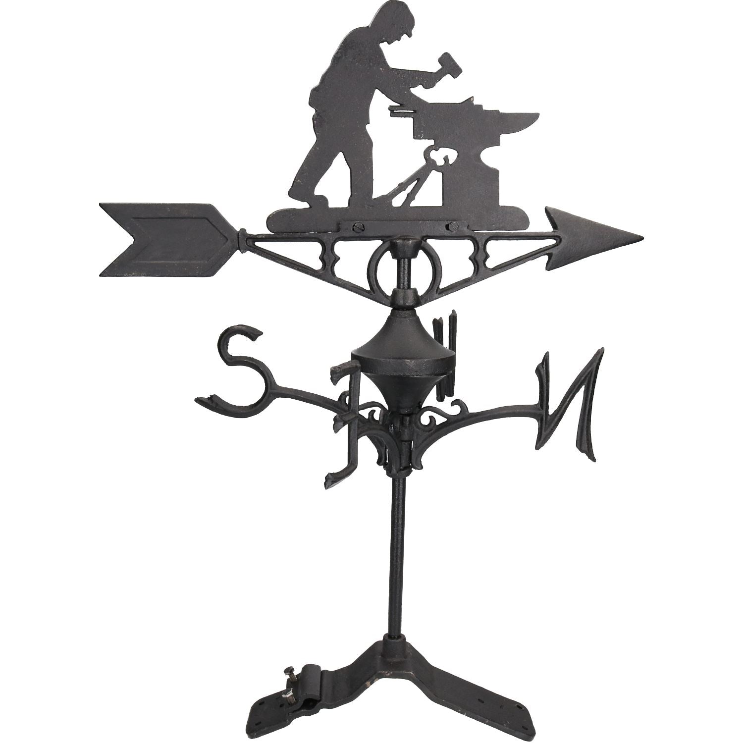 Blacksmith Weather Vane Vain Ridge Mount House Roof Cast Iron Workshop Anvil