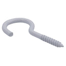 Screw Hook Fasteners Hangers White Plastic Finish 16mm Dia 50mm length