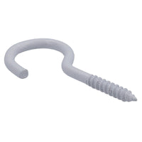 Screw Hook Fasteners Hangers White Plastic Finish 16mm Dia 50mm length