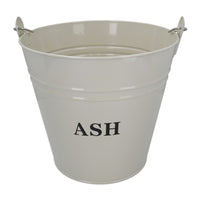 Cream Coal Bucket With Lid & 5" Shovel Metal Ash Tidy Bin Coal Fire Log Burner
