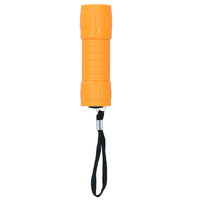 9 LED Orange Torch Light Mini Flashlight Camping Hiking Rubber Case