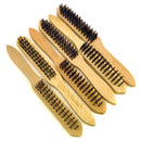 Wire Cleaning Brush 4 Rows of Steel Bristles with Wooden Handle