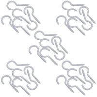 Screw Hook Fasteners Hangers White Plastic Finish 16mm Dia 50mm length