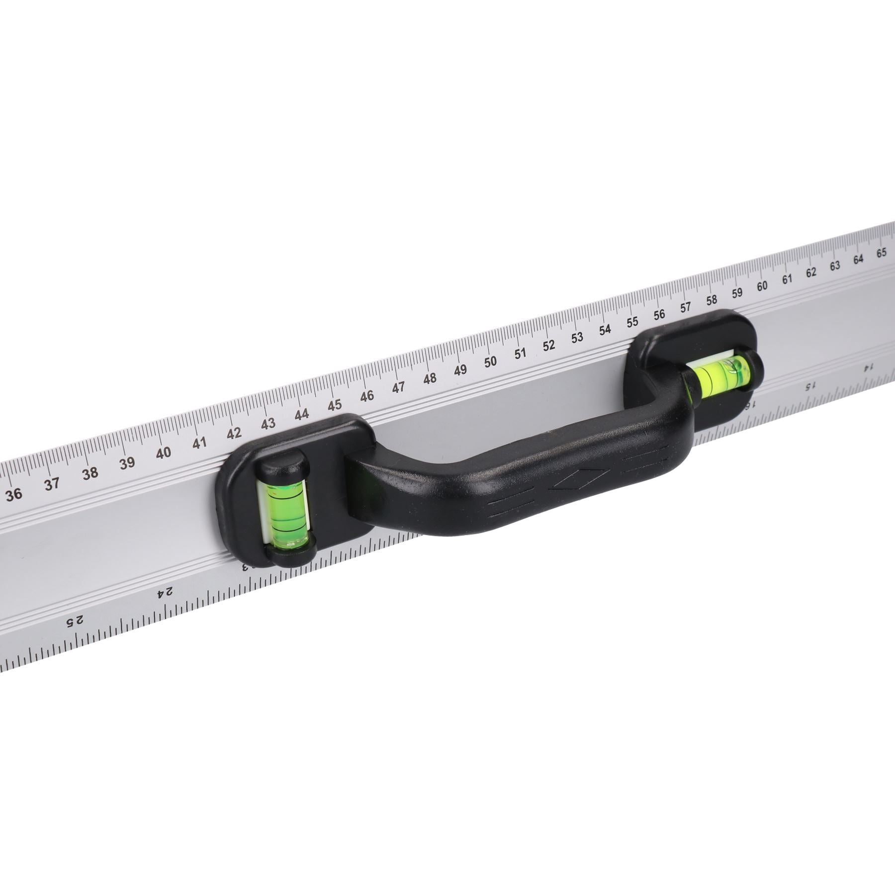 40" (1m) Aluminium Ruler With Handles + Spirit Level Metric Imperial Egde Scale