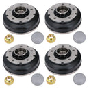 4pk 250 x 40mm Brake Drums & Bearings for Ifor Williams Trailer 5 Stud 6.5" PCD
