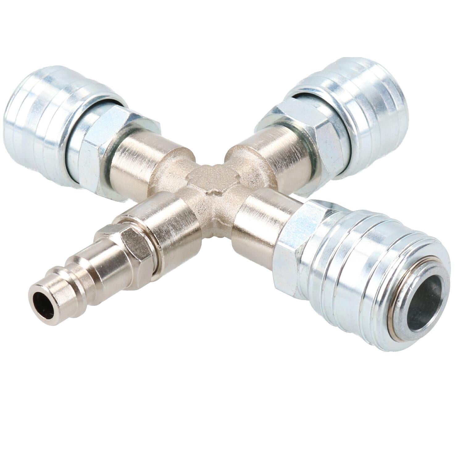 Airline T Piece Cross Type 4 Way EURO Quick Release Fittings for Compressors