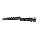 Metric Stubby 1/2" Drive Shallow Sockets 6 Sided Single Hex 10 - 24mm 15pc Set