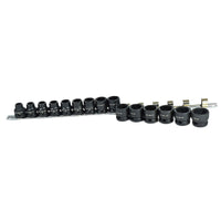 Metric Stubby 1/2" Drive Shallow Sockets 6 Sided Single Hex 10 - 24mm 15pc Set