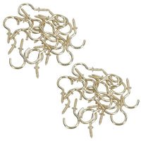 1 Inch / 25mm Cup Hook Screws Picture Curtain Hangers Fasteners Brass Coated