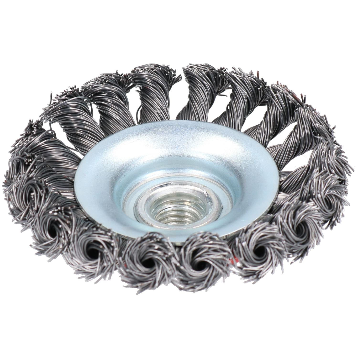 4" Twist Knot Bevel Wire Brush Rust Paint Removal for 4-1/2” Angle Grinders
