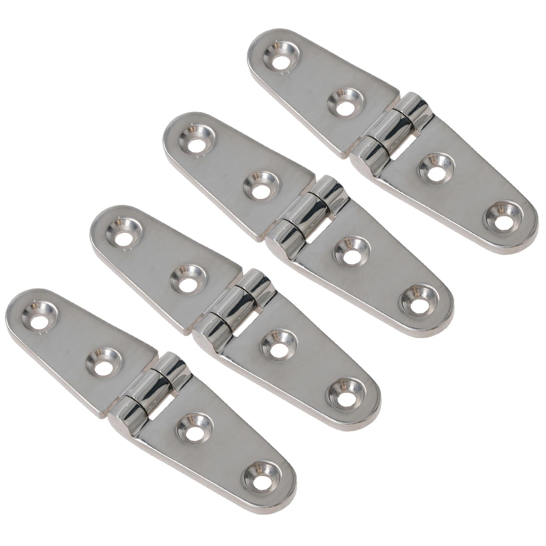 Polished Door Strap Hinge Stainless Steel 27mm x 103mm 316 Marine Cabin
