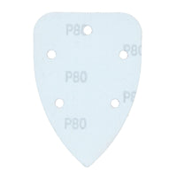 Hook And Loop Detail Sanding Pads Discs 140mm Triangular 80 Grit Medium 200pc