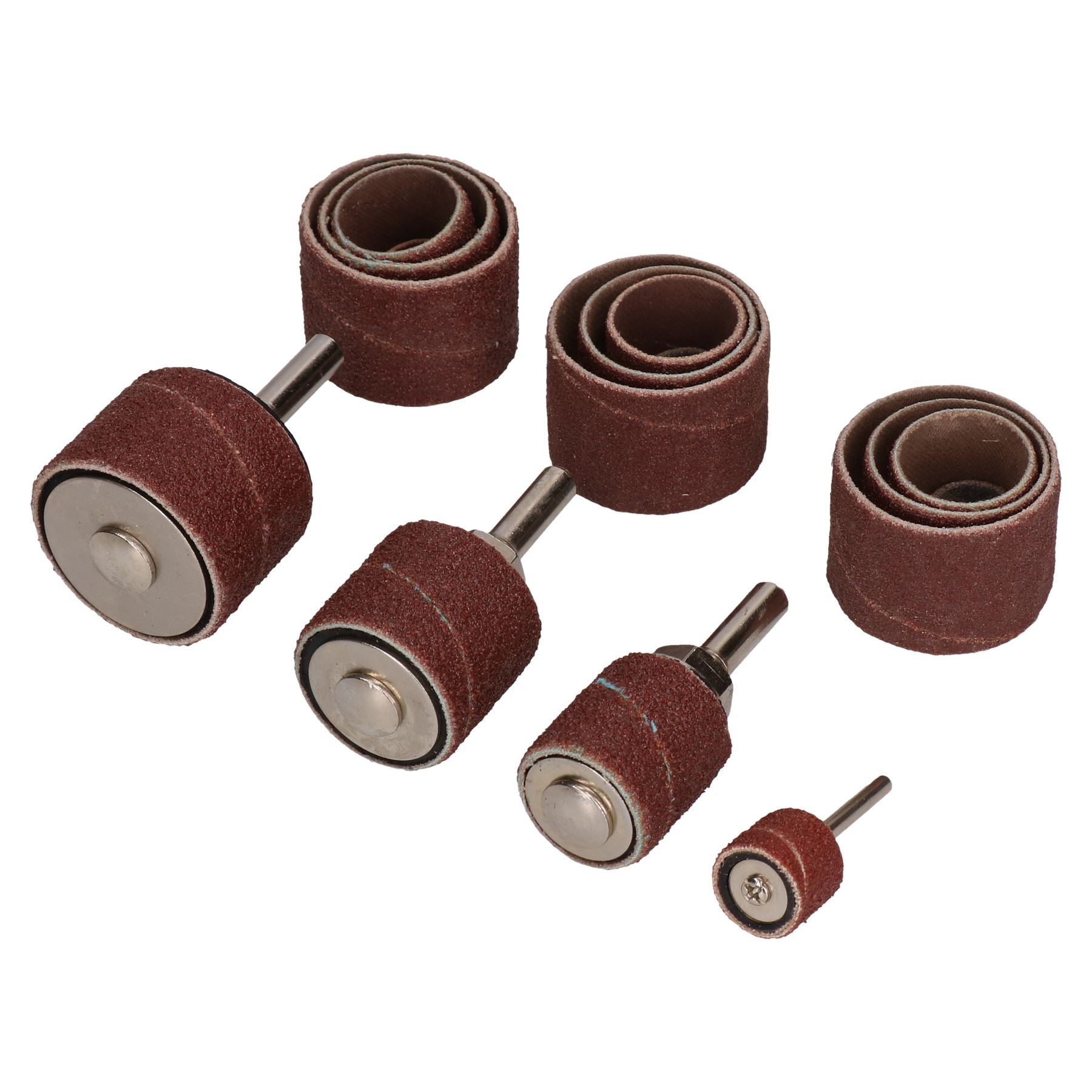20pc Sanding Grinding Drum Set 13mm - 32mm Drums 16 x Belts 80 + 120 Grit