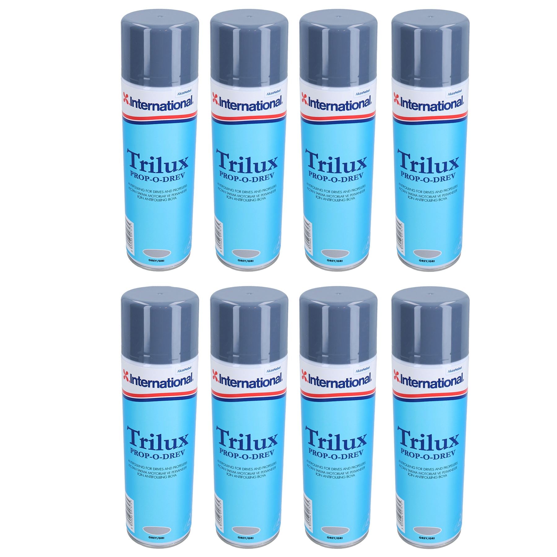 International Trilux Prop-O-Drev Grey Hard Antifouling Spray Paint Outdrive