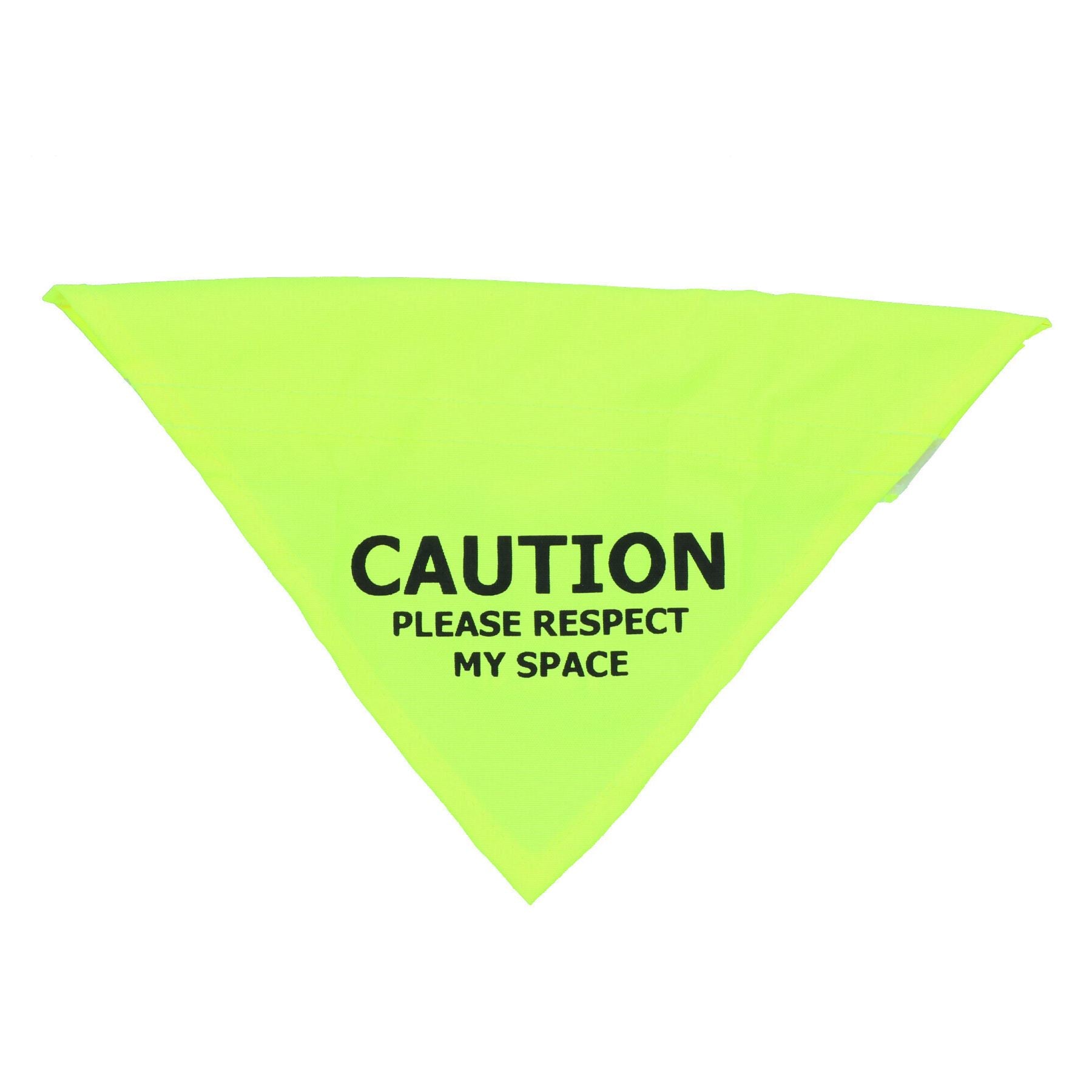 Small/ Medium Yellow Respect My Space Warning Bandana for Dogs