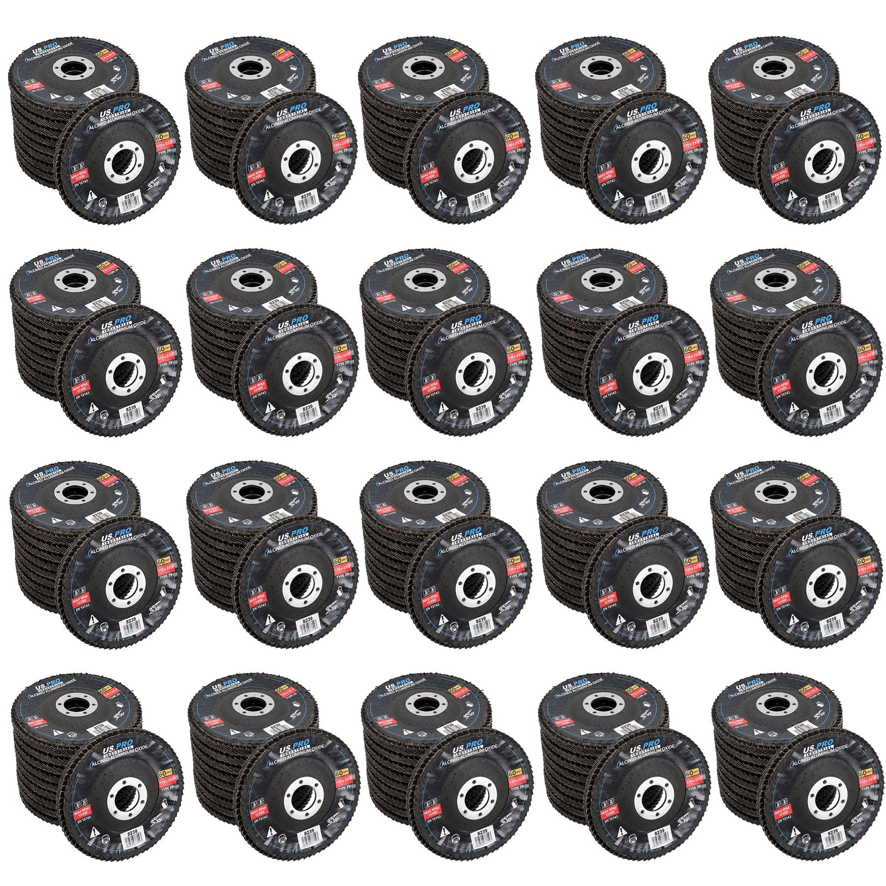 60 Grit Medium Flap Disc Calcined Aluminium Sanding Wheels Discs Type 29 10pk