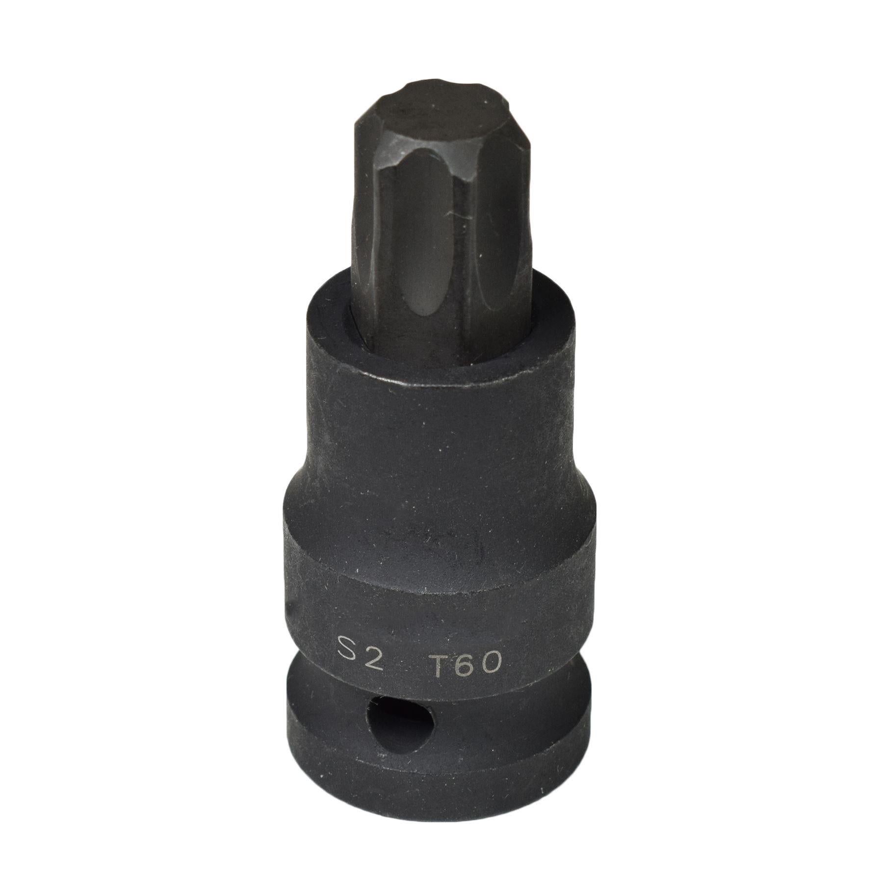 T60 x 53mm 1/2" Drive Short Impact Impacted Torx / Star Male Socket