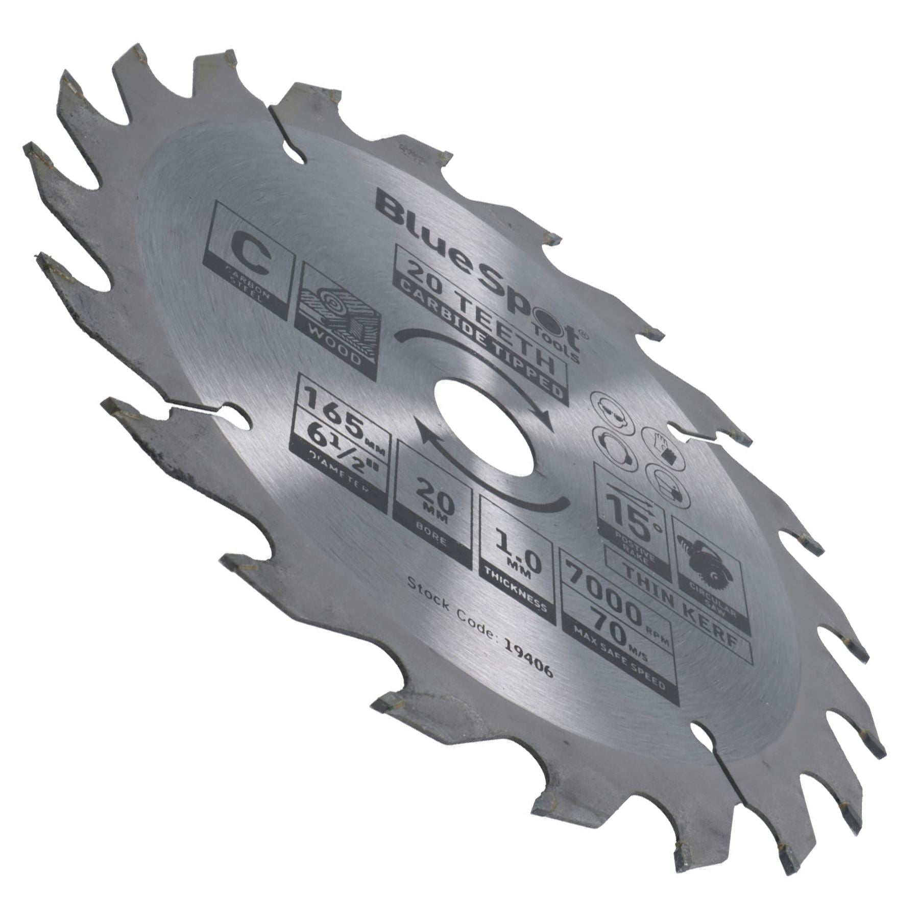 Circular Saw Blade 165mm x 16 / 20mm Mixed Teeth TCT Cutting Disc Wood
