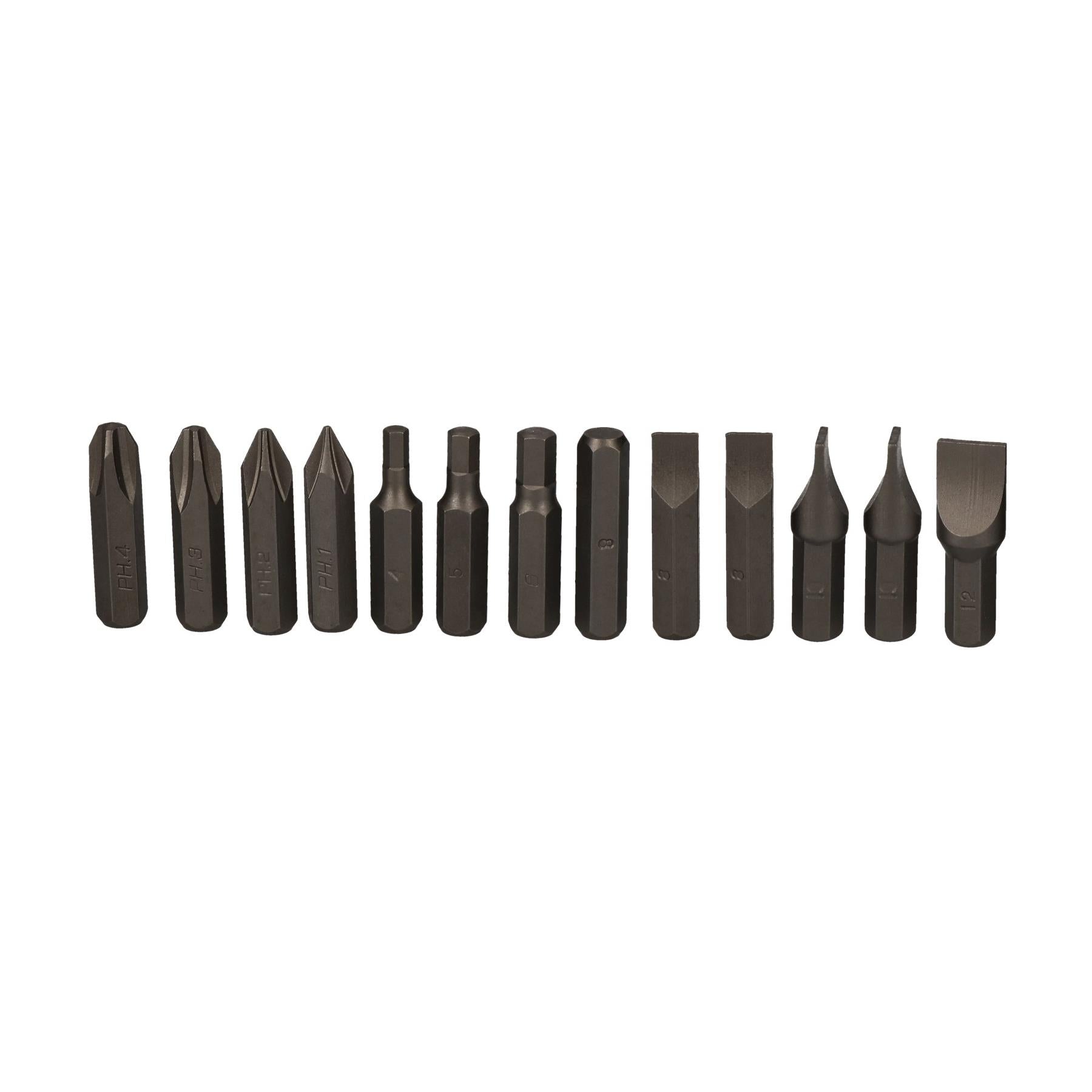13pc Impact Socket Driver Bits Screwdriver Phillips Slotted Flathead Allen Hex