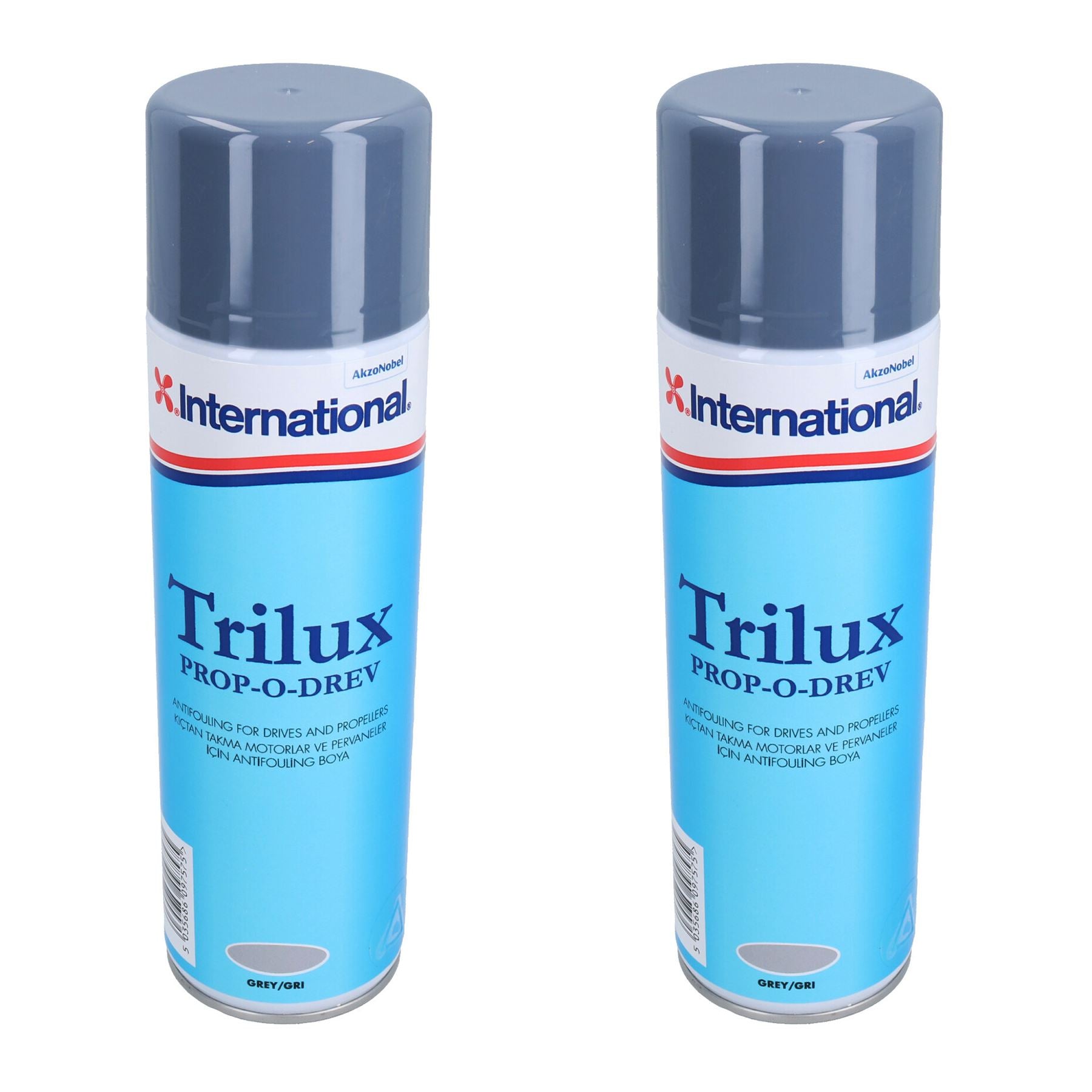 International Trilux Prop-O-Drev Grey Hard Antifouling Spray Paint Outdrive
