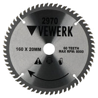 2pk 160mm x 20/16mm 48T & 60T TCT Circular Saw Blade Tungsten Carbide
