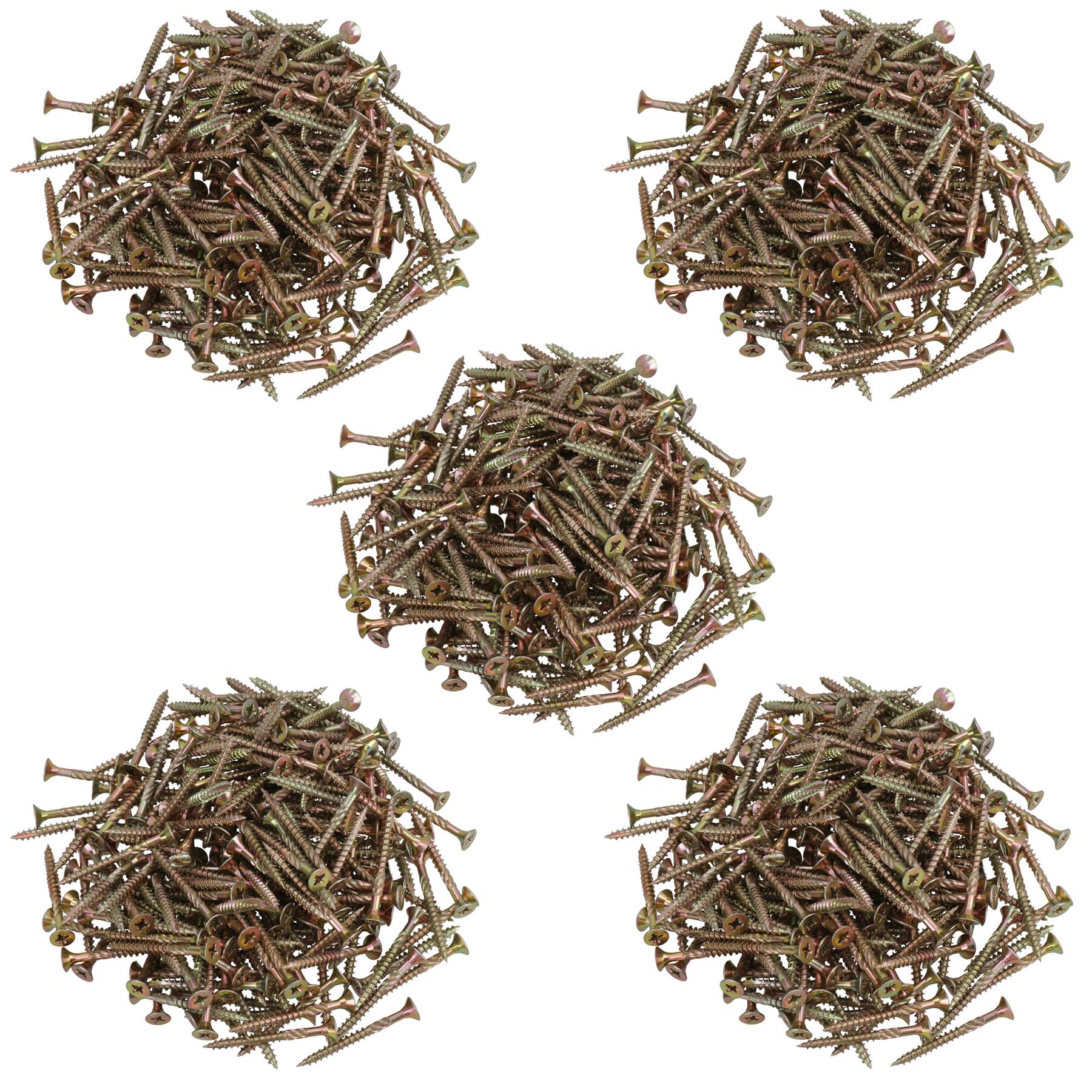 Countersunk Wood Screws 5.0 x 50mm Serrated Edge Prevent Splitting PZ2