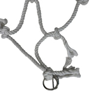 Large White Cargo Net With Wooden Blocks Bird Cage Accessory Climbing Toy