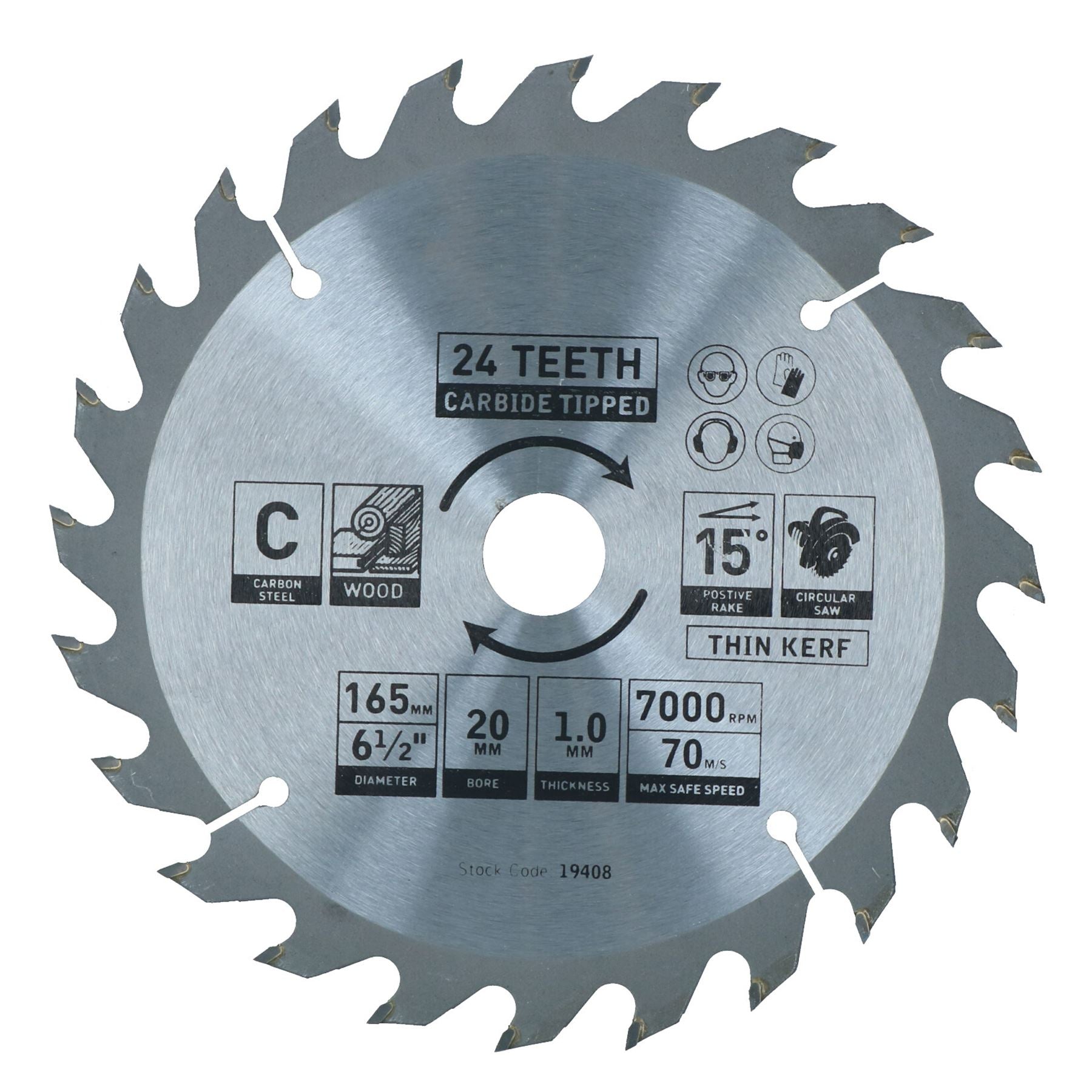 Circular Saw Blade 165mm x 16 / 20mm Mixed Teeth TCT Cutting Disc Wood