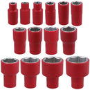 1/2in drive VDE Insulated Shallow Metric Socket 6 Sided Single Hex 1000 V
