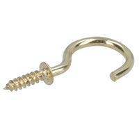 1 Inch / 25mm Cup Hook Screws Picture Curtain Hangers Fasteners Brass Coated