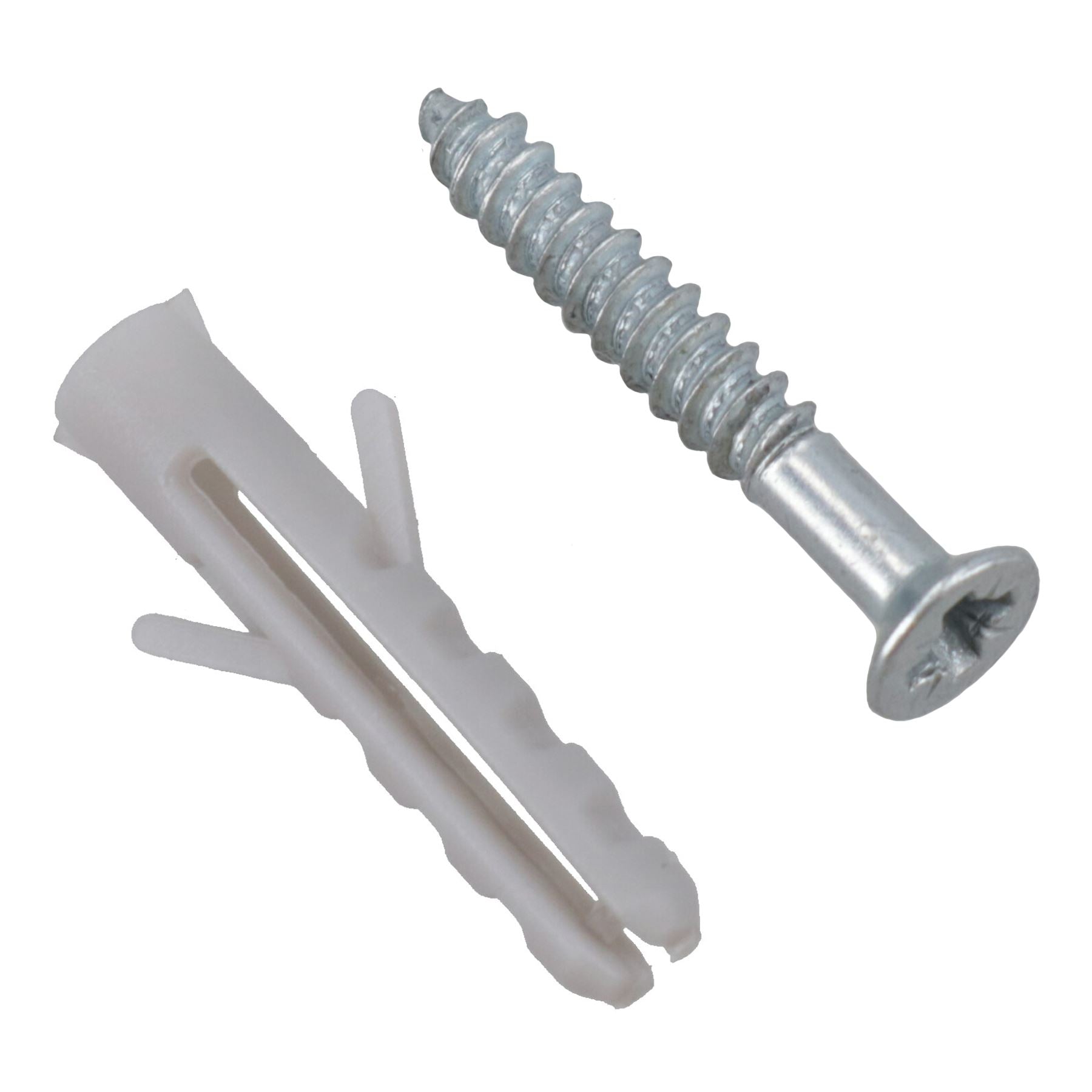 3.5mm x 25mm PZ2 Countersunk Wood Screws Fasteners with Raw Plugs