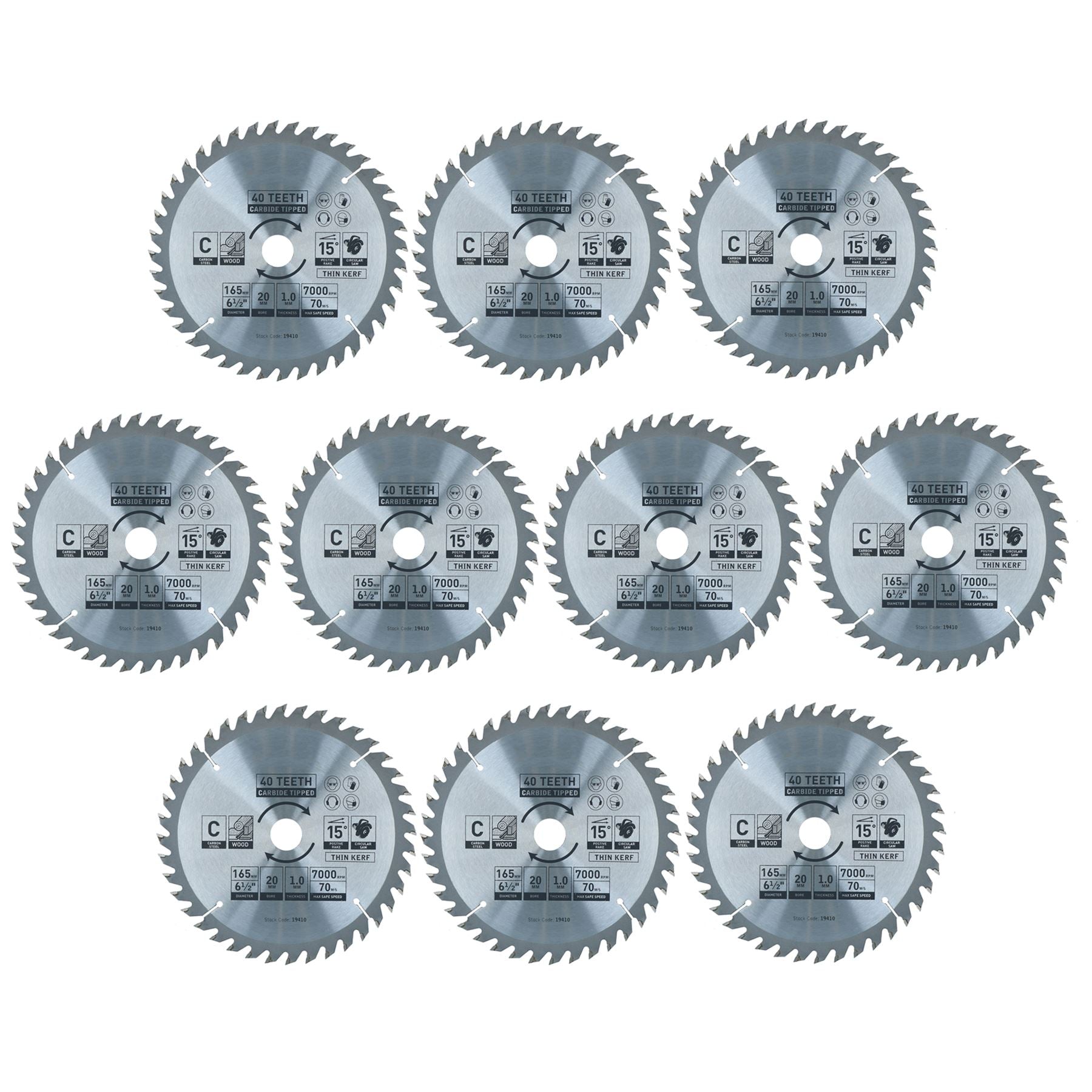 Circular Saw Blade 165mm x 16 / 20mm Mixed Teeth TCT Cutting Disc Wood
