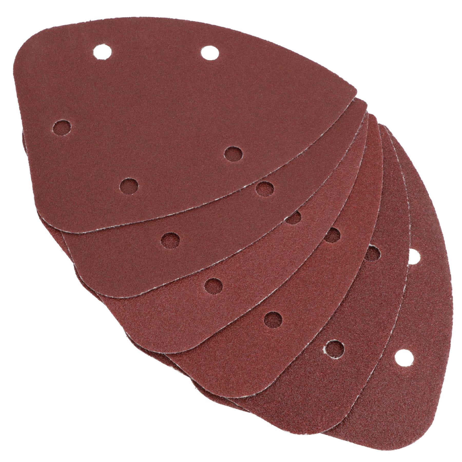 Hook And Loop Detail Sanding Pads Discs 140mm Triangular Mixed Grit 240 Pack