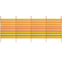 5 Pole Windbreak Beach Shelter 1.2m by 2.8m Screen Privacy Yellow Stripe