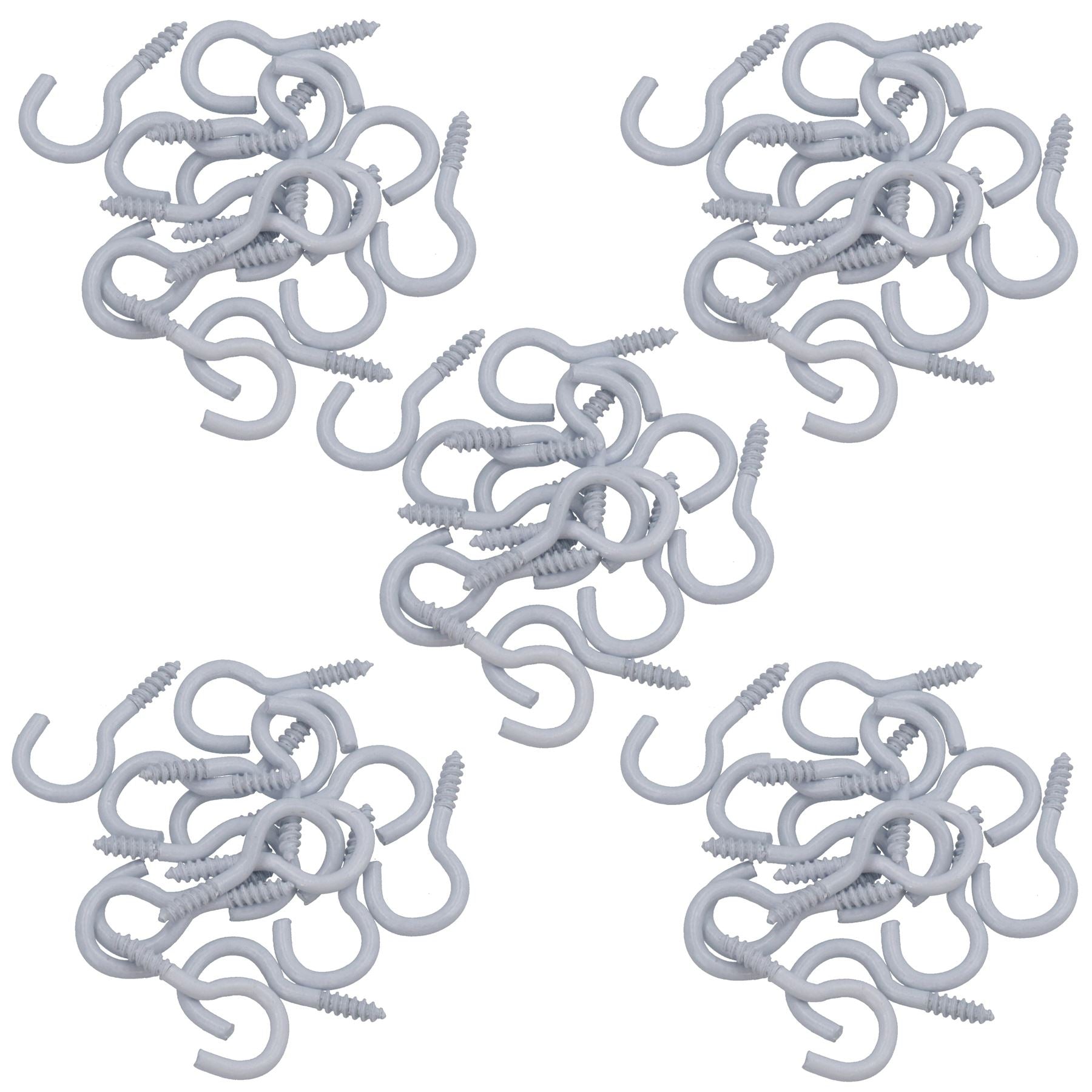 Screw Hook Fasteners Hangers White Plastic Finish 10mm Dia 30mm length