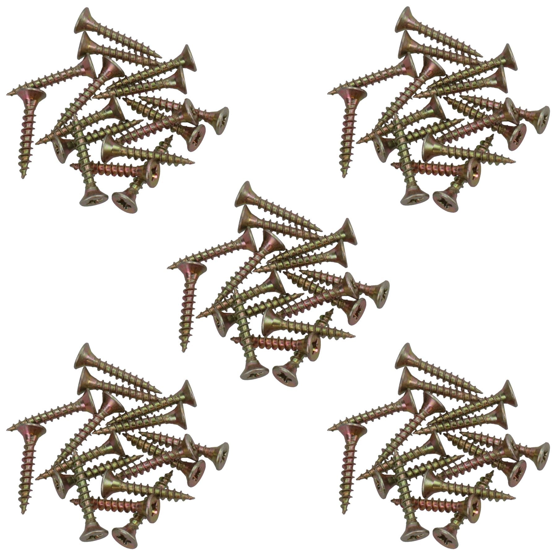 4mm x 25mm Countersunk Wood Chipboard Screw Fasteners PZ2 Drive