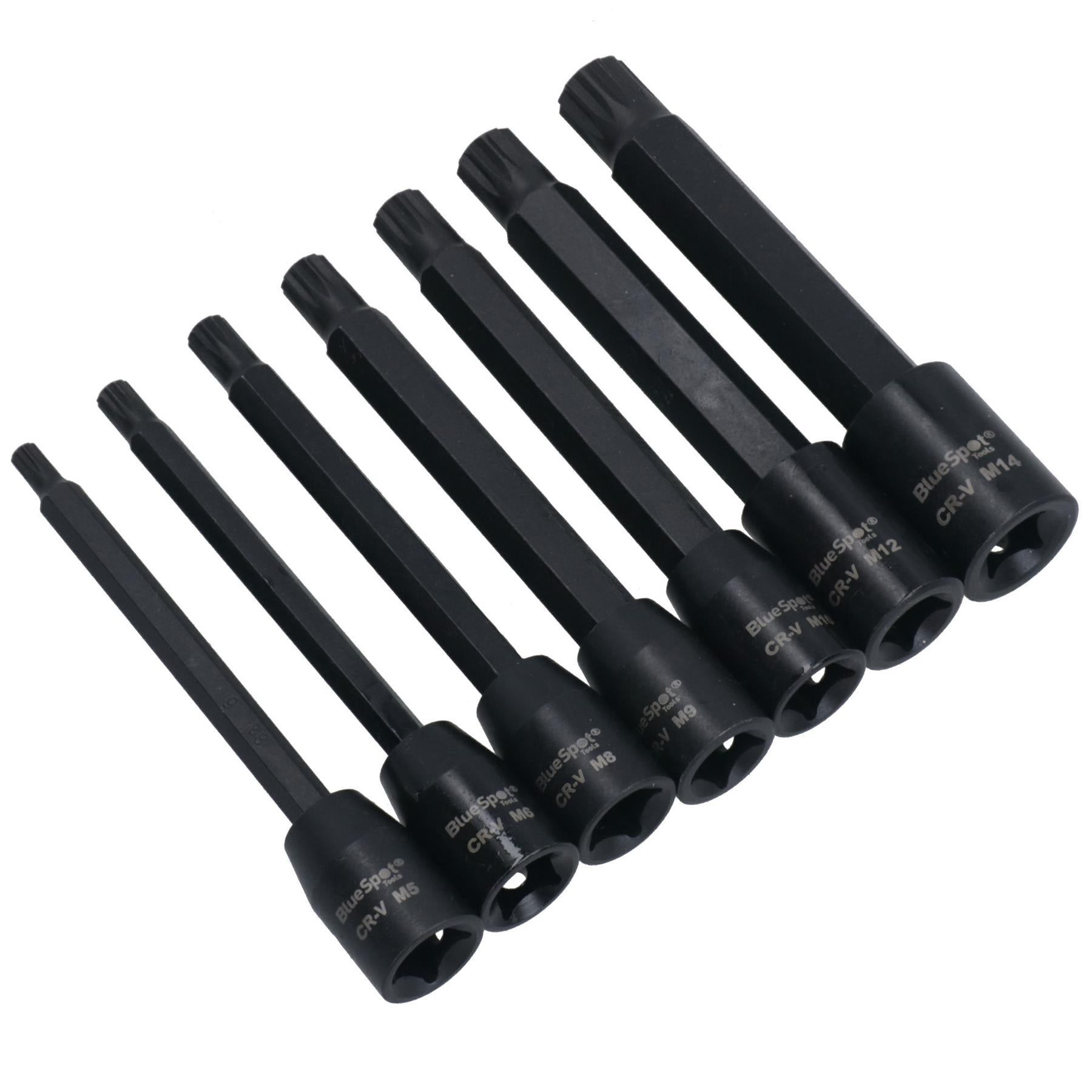 Extra Long Male Spline Impacted Impact Bit Sockets M5 – M14 110mm 7pc Set