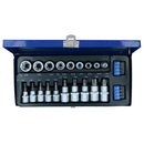 3/8" 1/2" Dr Torx / Star Socket and Socket Bit 27pc Set E Type Tamperproof TE067
