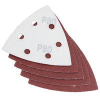 25 x Hook Loop Delta Sanding Abrasive Discs Pads 93mm Triangle 80 Grit Medium