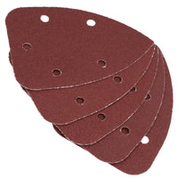25 x Hook And Loop Detail Sanding Pads Discs 140mm Triangular 60 Grit Coarse