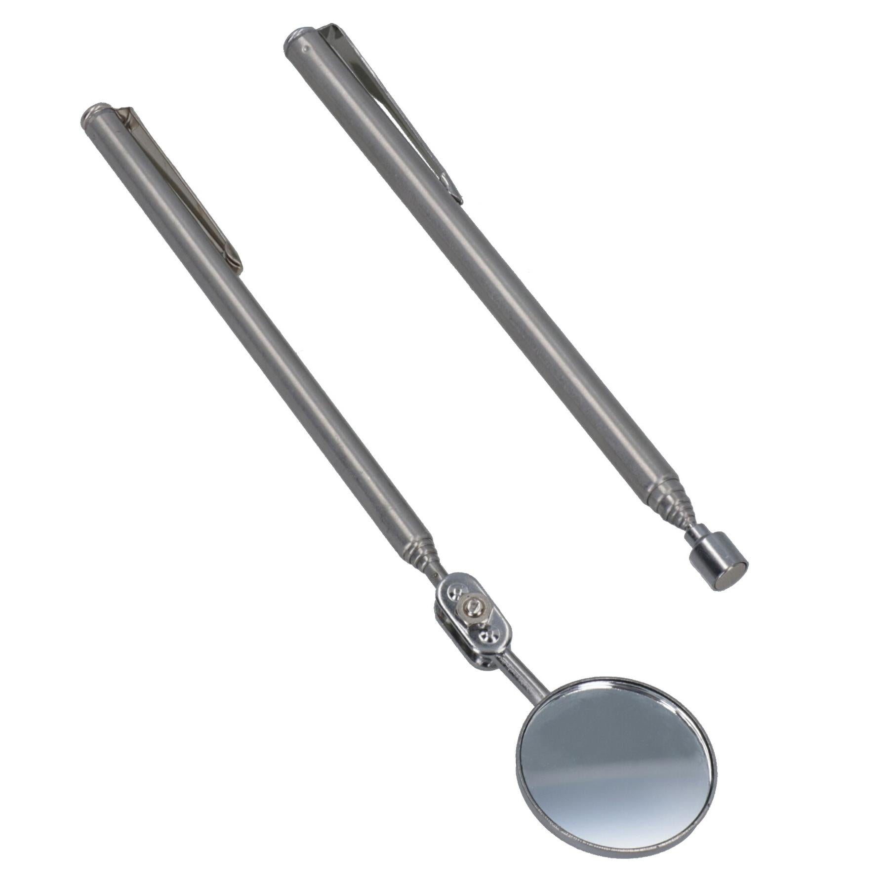 Magnetic Extendable Pick Up Tool Inspection Mirror Stainless Steel Parts Tray 3pc
