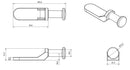 Tailboard Lug Tailgate Weld-on Tailgate Dropside Forged Steel 20mm Shaft